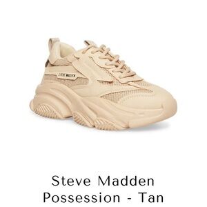 Steve Madden Womens Beige Sneakers